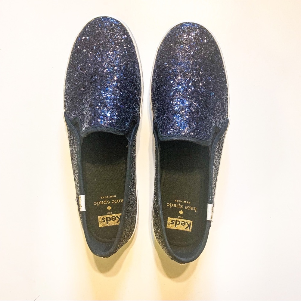 Navy glitter double decker Kate spade keds